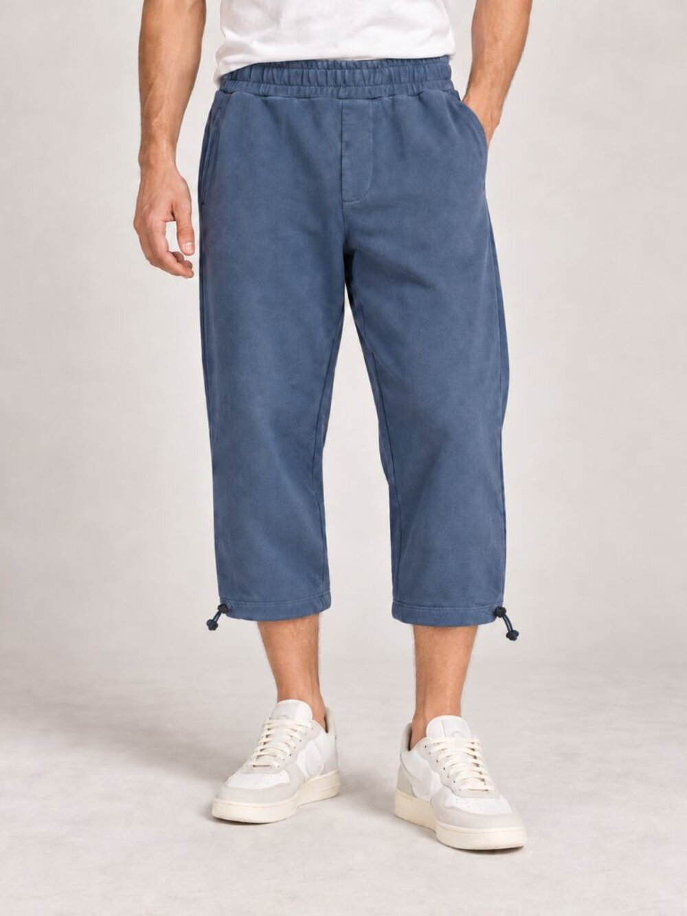 Zara Wide Leg Joggers Pants Medium Gray Blue Streetwear Casual Cropped